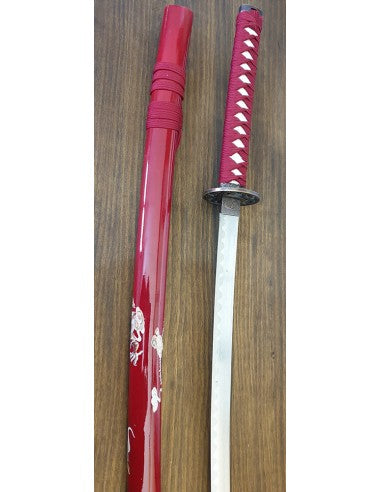 Katana Roja Dragón 102 cm con soporte