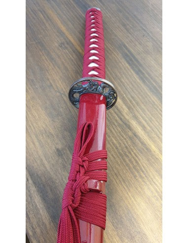 Katana Roja Dragón 102 cm con soporte