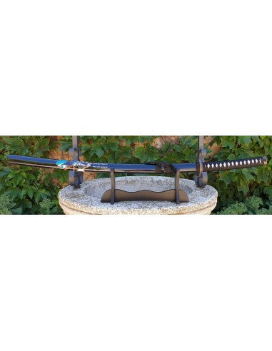 Katana acero al carbono con soporte y vaina decorada