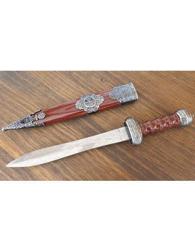 Daga Espada Gladius con Vaina marrón 30 cm