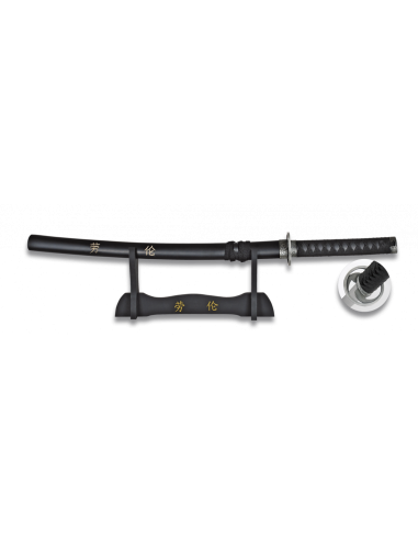 Wakizashi samurai negro con peana